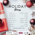 Holiday Hours for All Sites